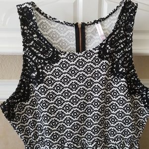 NWOT Black Lace Overlay Fit & Flare Dress